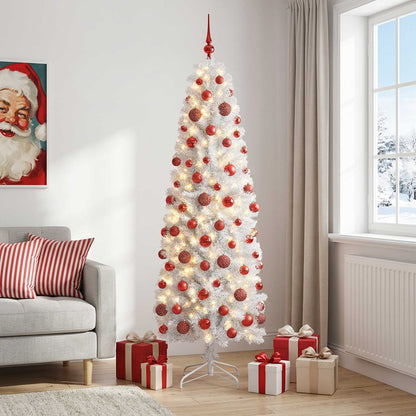 Artificial Slim Christmas Tree Bauble LEDs