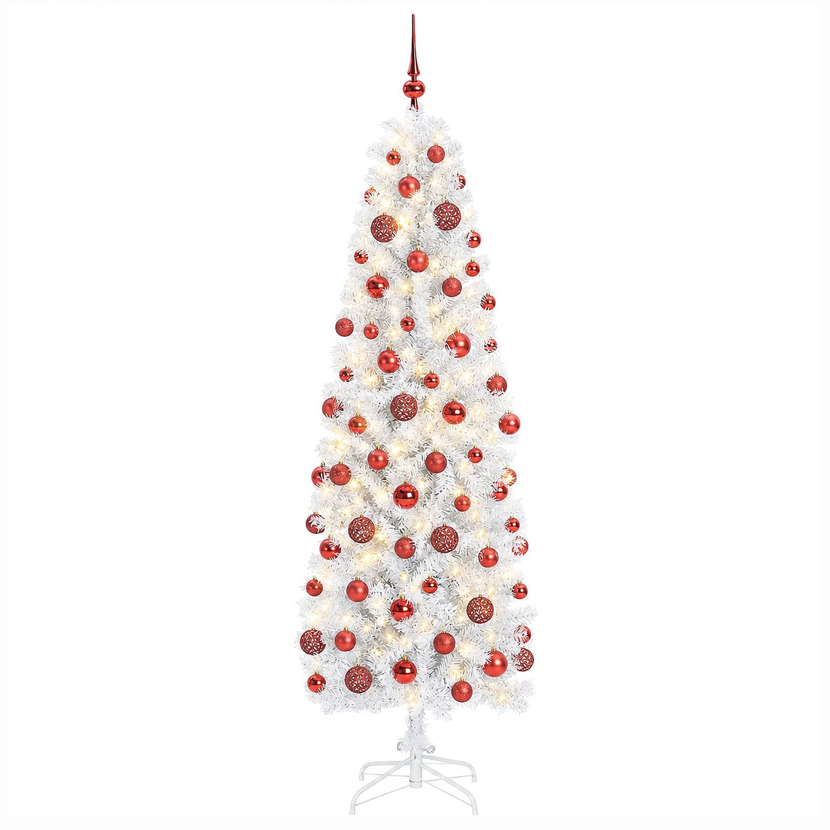 Artificial Slim Christmas Tree Bauble LEDs