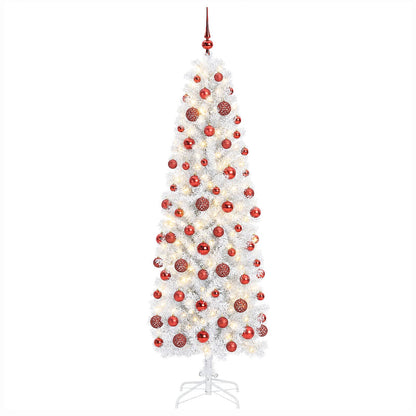 Artificial Slim Christmas Tree Bauble LEDs