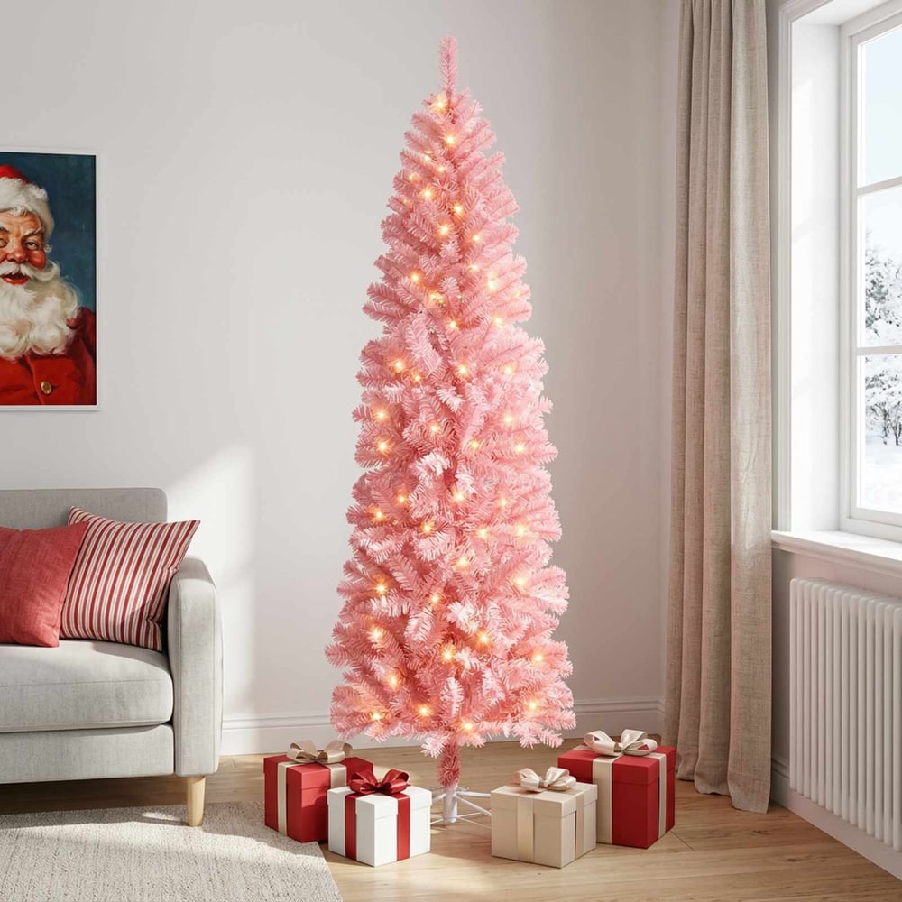 Artificial Slim Christmas Tree Bauble LEDs