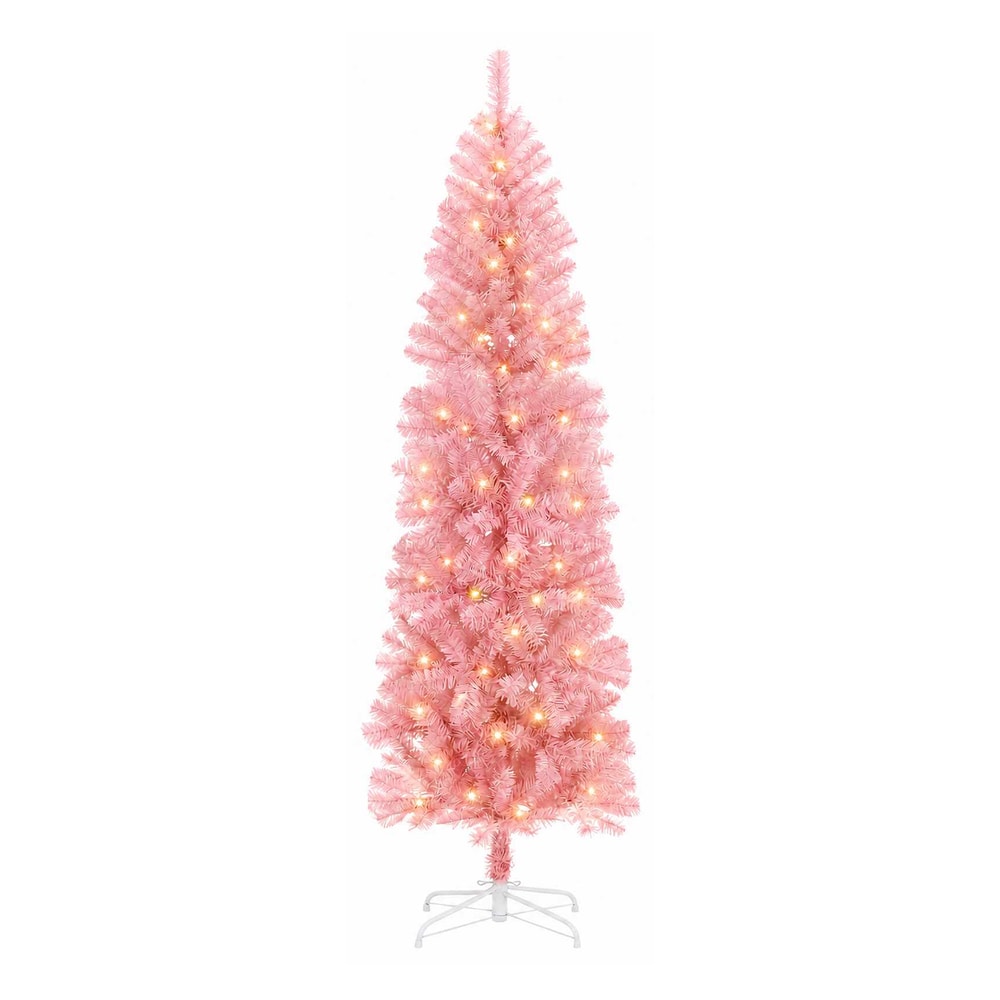 Artificial Slim Christmas Tree Bauble LEDs