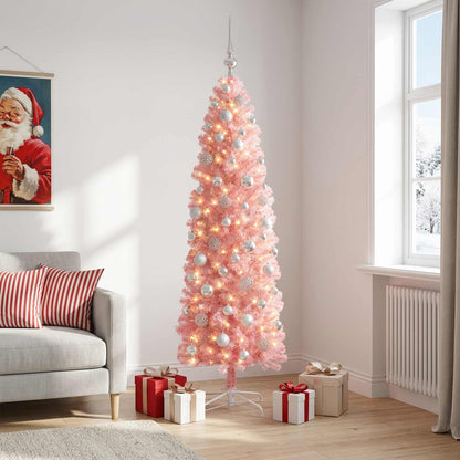 Artificial Slim Christmas Tree Bauble LEDs