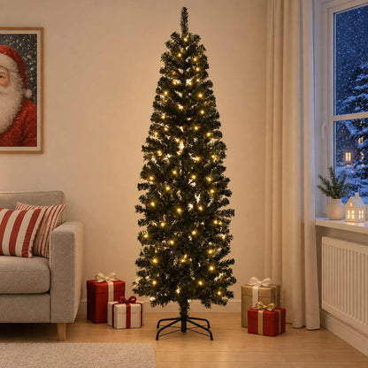 Artificial Slim Christmas Tree Bauble LEDs