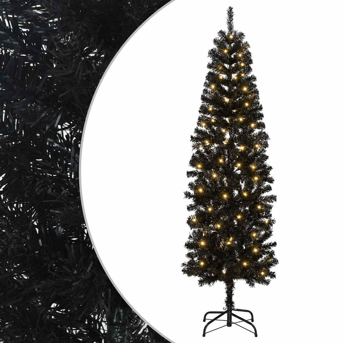 Artificial Slim Christmas Tree Bauble LEDs