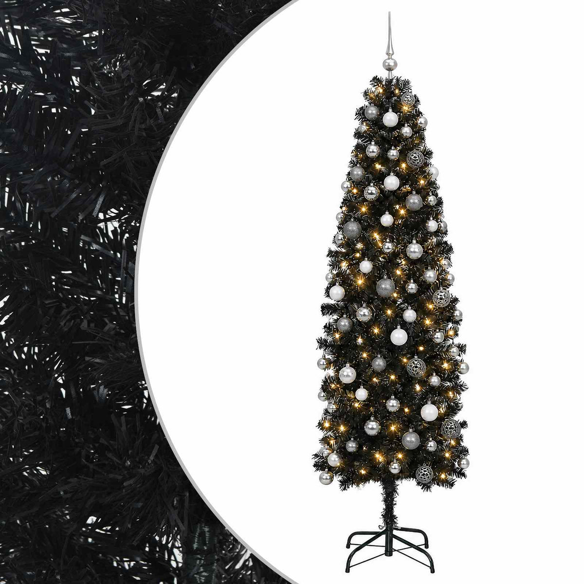 Artificial Slim Christmas Tree Bauble LEDs