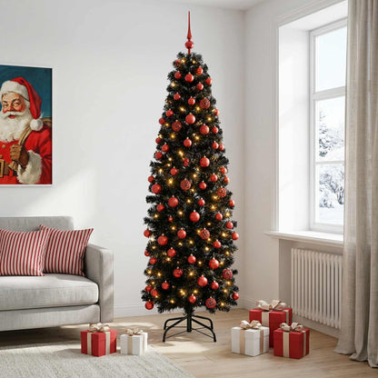 Artificial Slim Christmas Tree Bauble LEDs