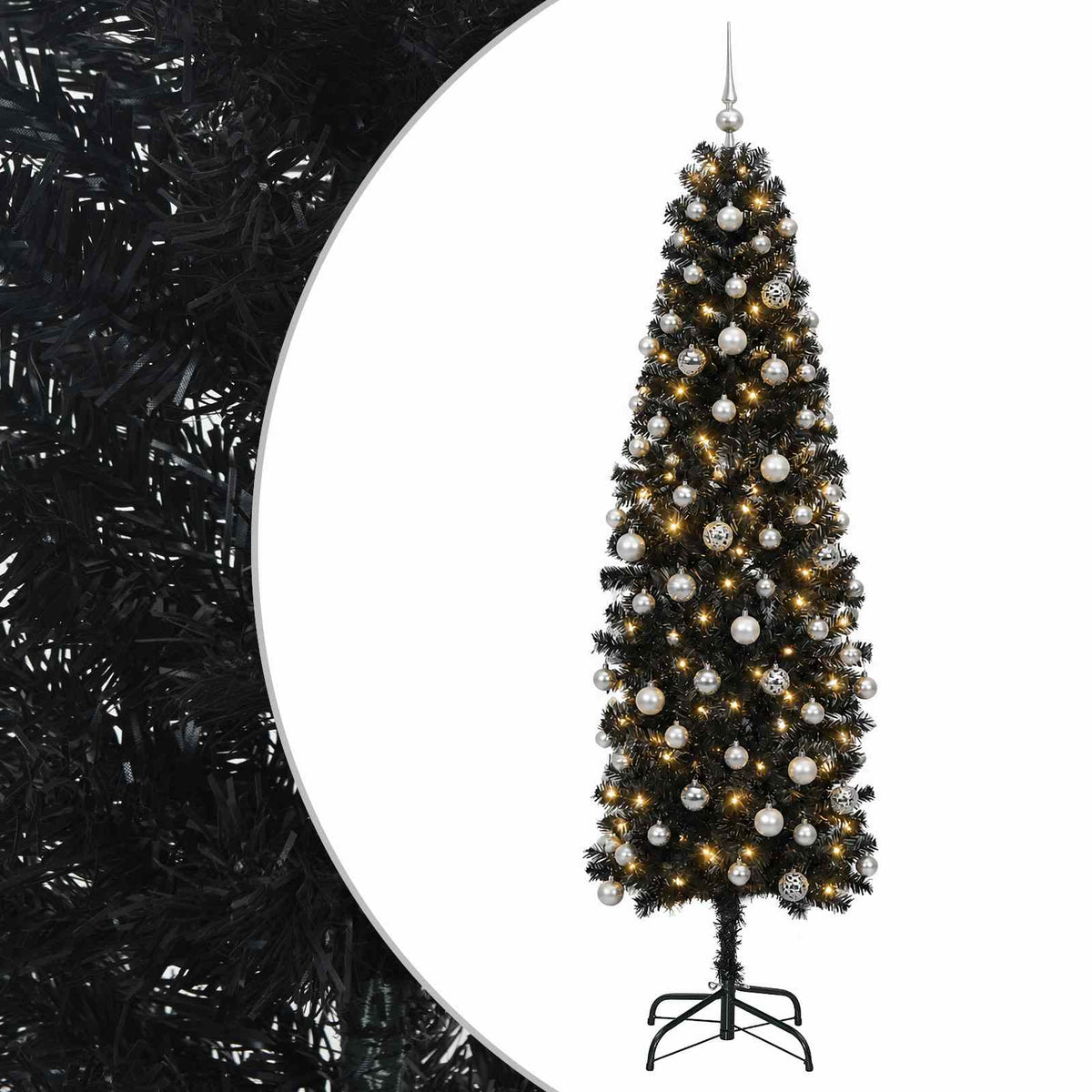 Artificial Slim Christmas Tree Bauble LEDs