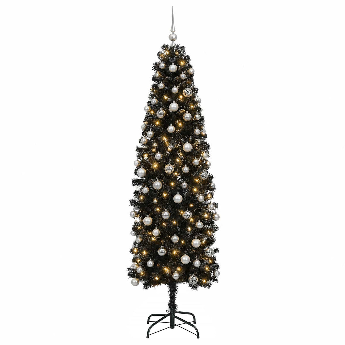 Artificial Slim Christmas Tree Bauble LEDs