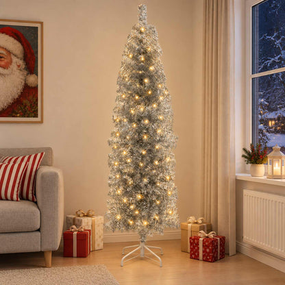 Artificial Slim Christmas Tree in White