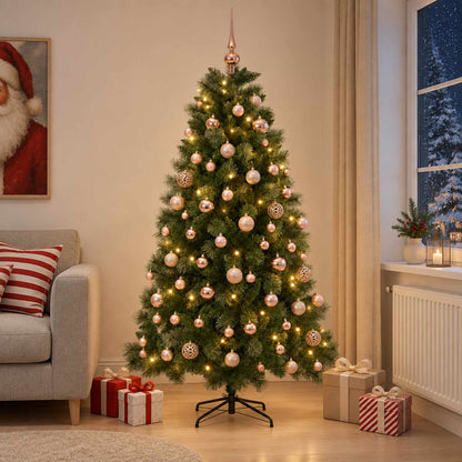 Artificial Christmas Tree Bauble LEDs pink balls
