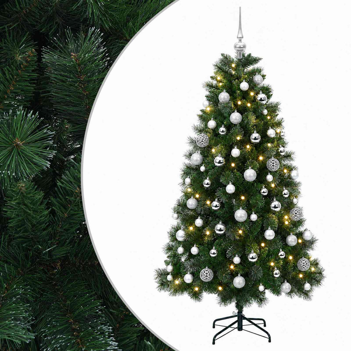 vidaXL Artificial Christmas Tree with Bauble 240 cm 300 LEDs 2
