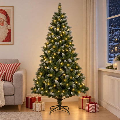 vidaXL Artificial Christmas Tree with Bauble 150 LEDs 120 cm