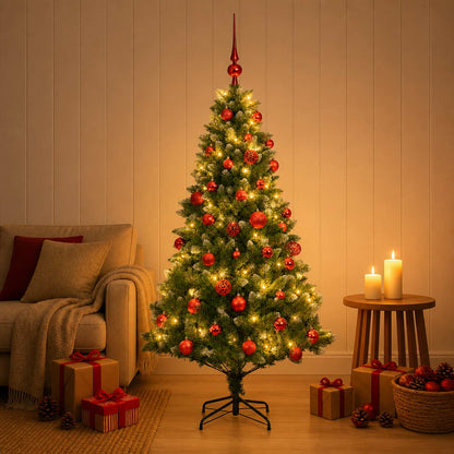vidaXL Artificial Christmas Tree with Bauble 150 LEDs 120 cm