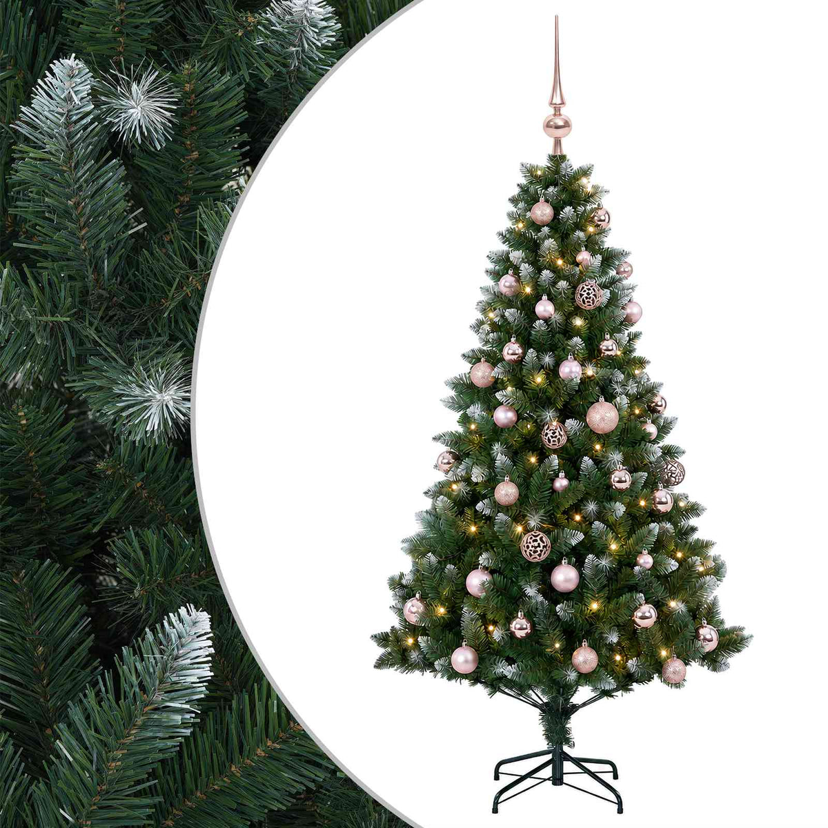 vidaXL Artificial Christmas Tree with Bauble 120 cm 150 LEDs 2