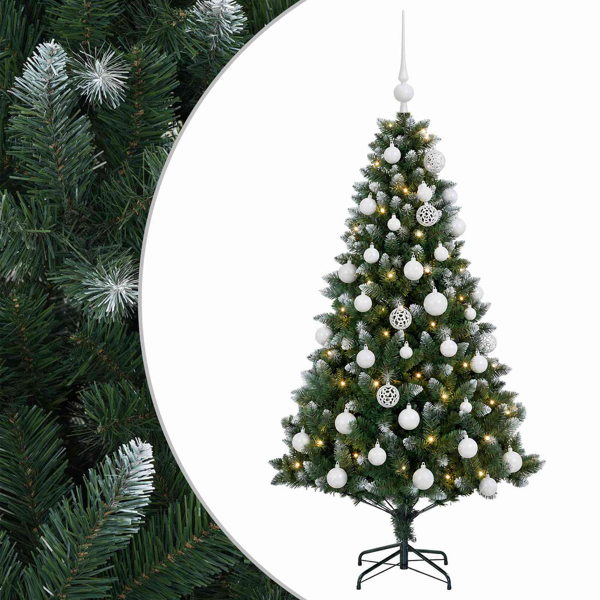 vidaXL Artificial Christmas Tree with Bauble 120 cm 150 LEDs 2