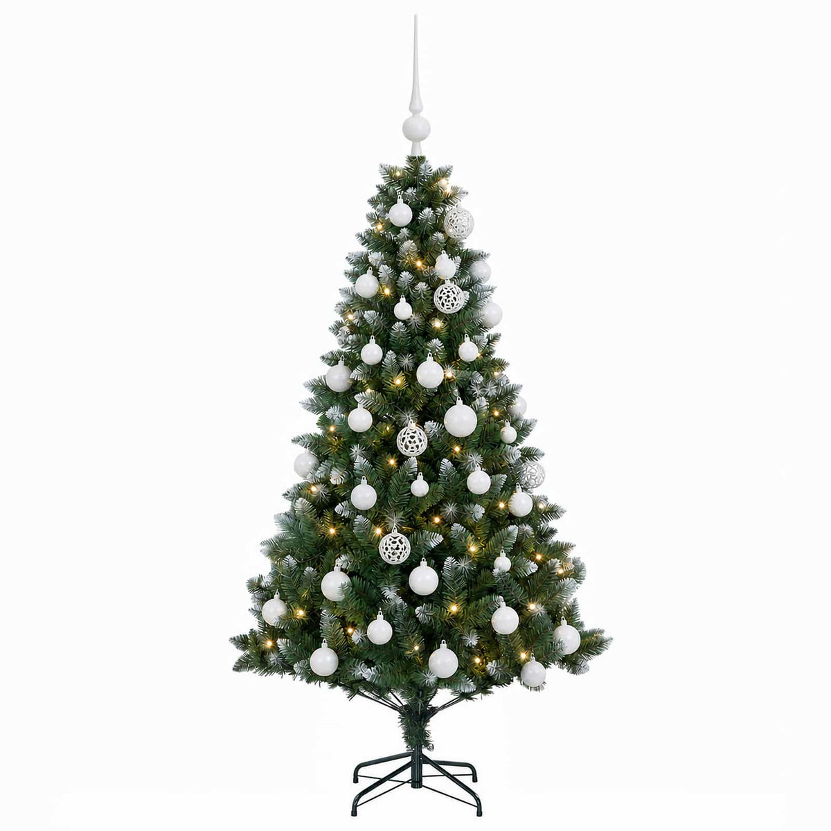vidaXL Artificial Christmas Tree with Bauble 120 cm 150 LEDs 4