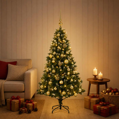 vidaXL Artificial Christmas Tree with Bauble 150 LEDs 120 cm
