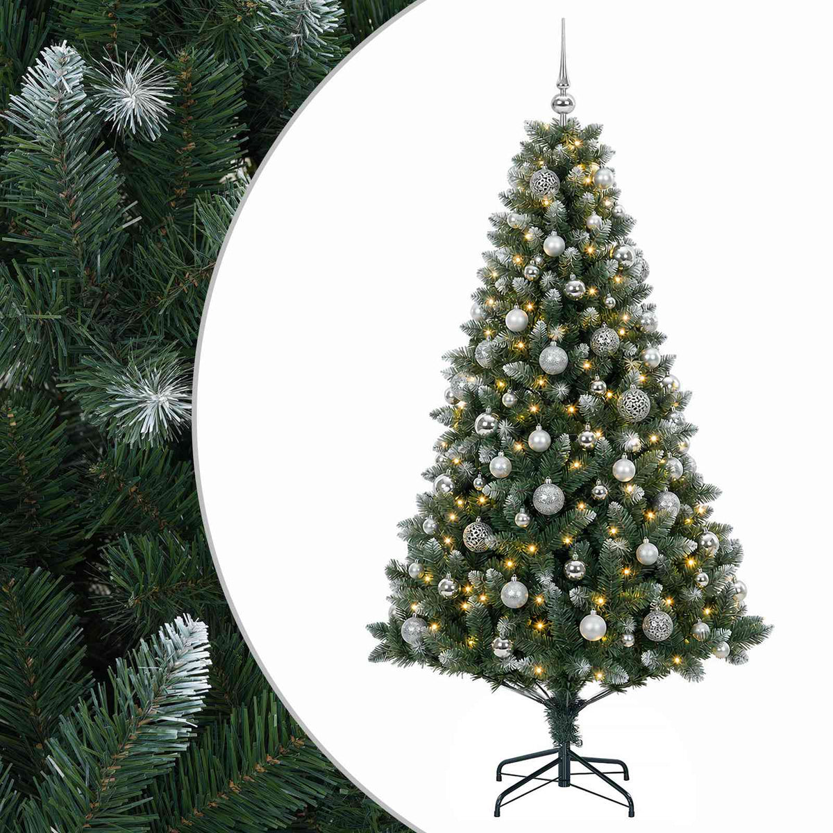vidaXL Artificial Christmas Tree with Bauble 240 cm 300 LEDs 2