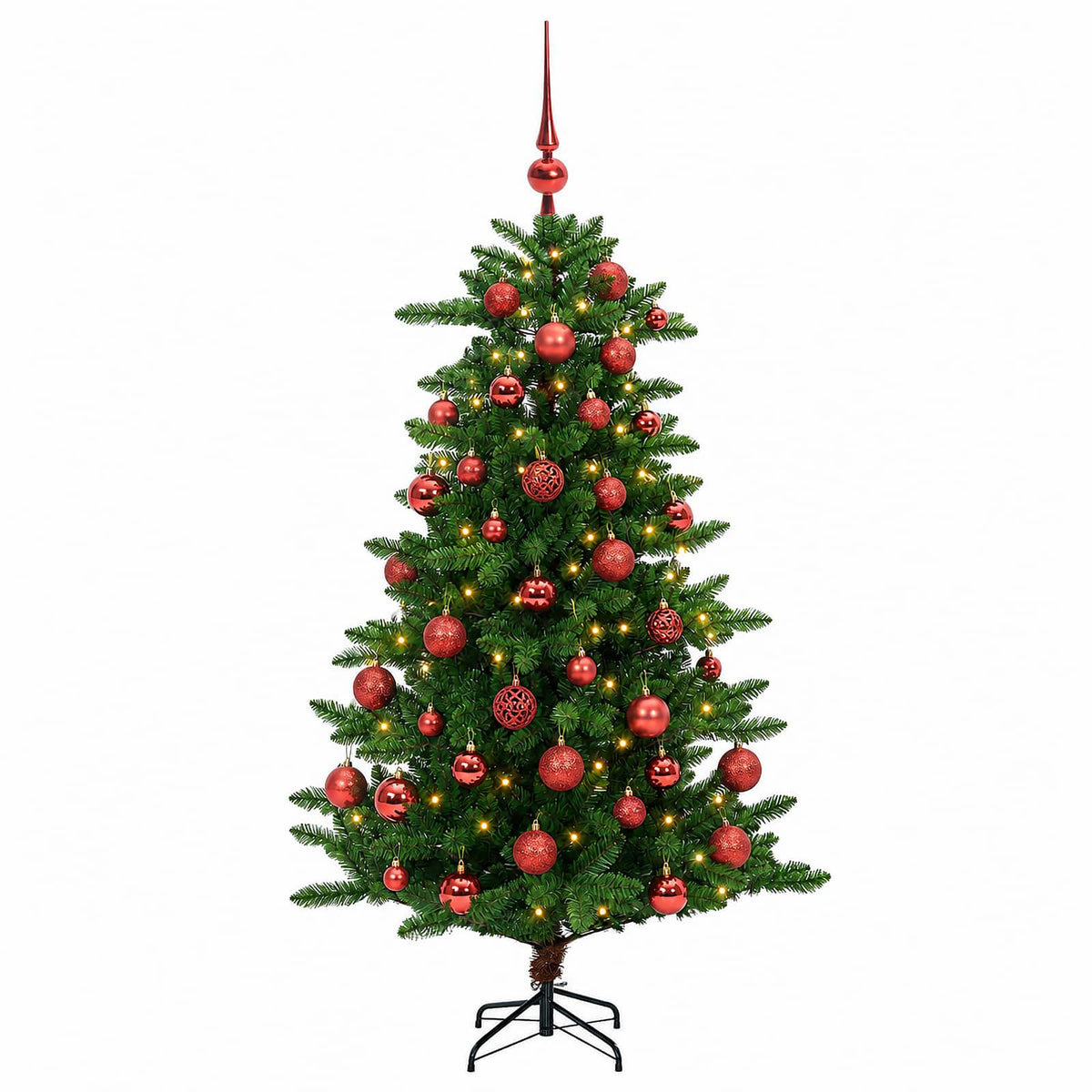 vidaXL Artificial Christmas Tree with Bauble 120 cm 150 LEDs 4
