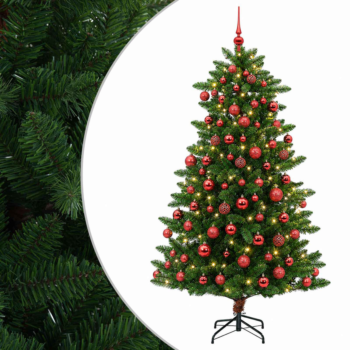 vidaXL Artificial Christmas Tree with Bauble 240 cm 300 LEDs 2