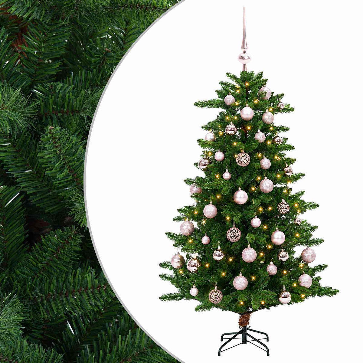 vidaXL Artificial Christmas Tree with Bauble 120 cm 150 LEDs 2