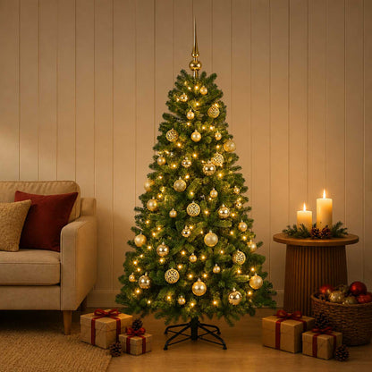 Artificial Christmas Tree Bauble LEDs gold balls