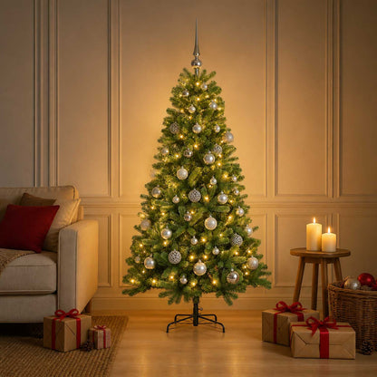 Artificial Christmas Tree Bauble LEDs silver balls