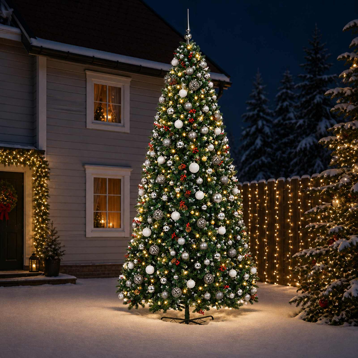 Artificial Hinged Christmas Tree Bauble LEDs
