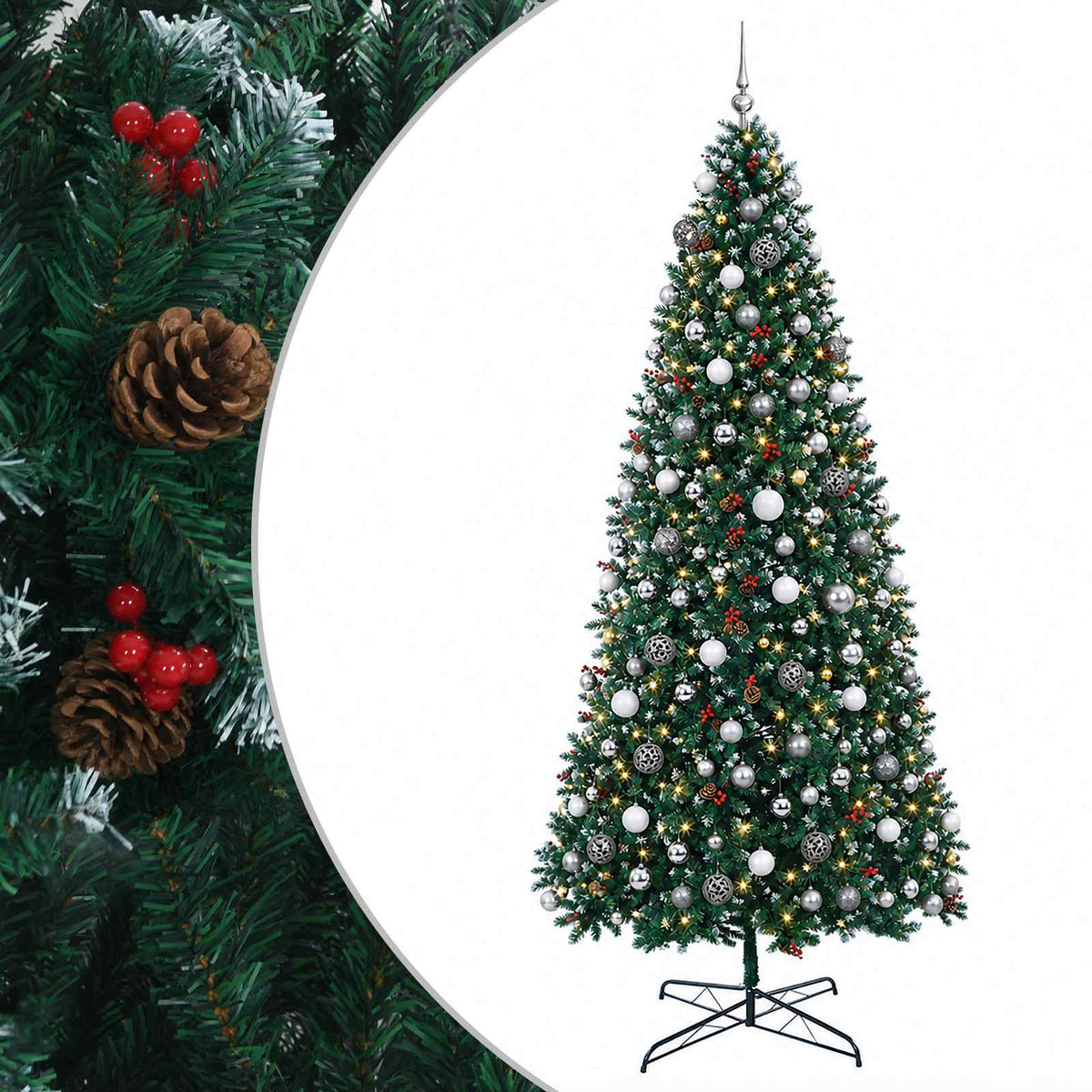 Artificial Hinged Christmas Tree Bauble LEDs