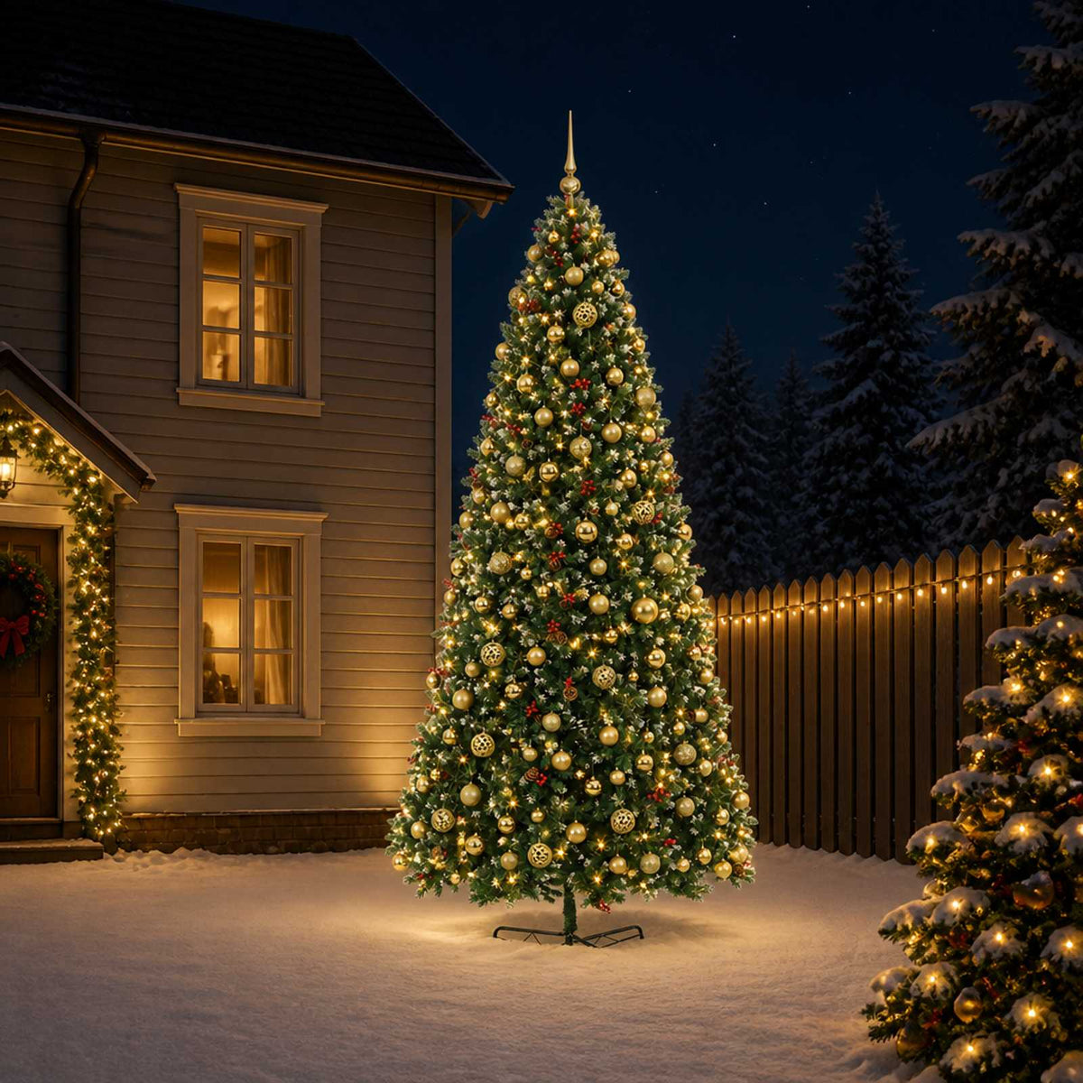 Artificial Hinged Christmas Tree Bauble LEDs