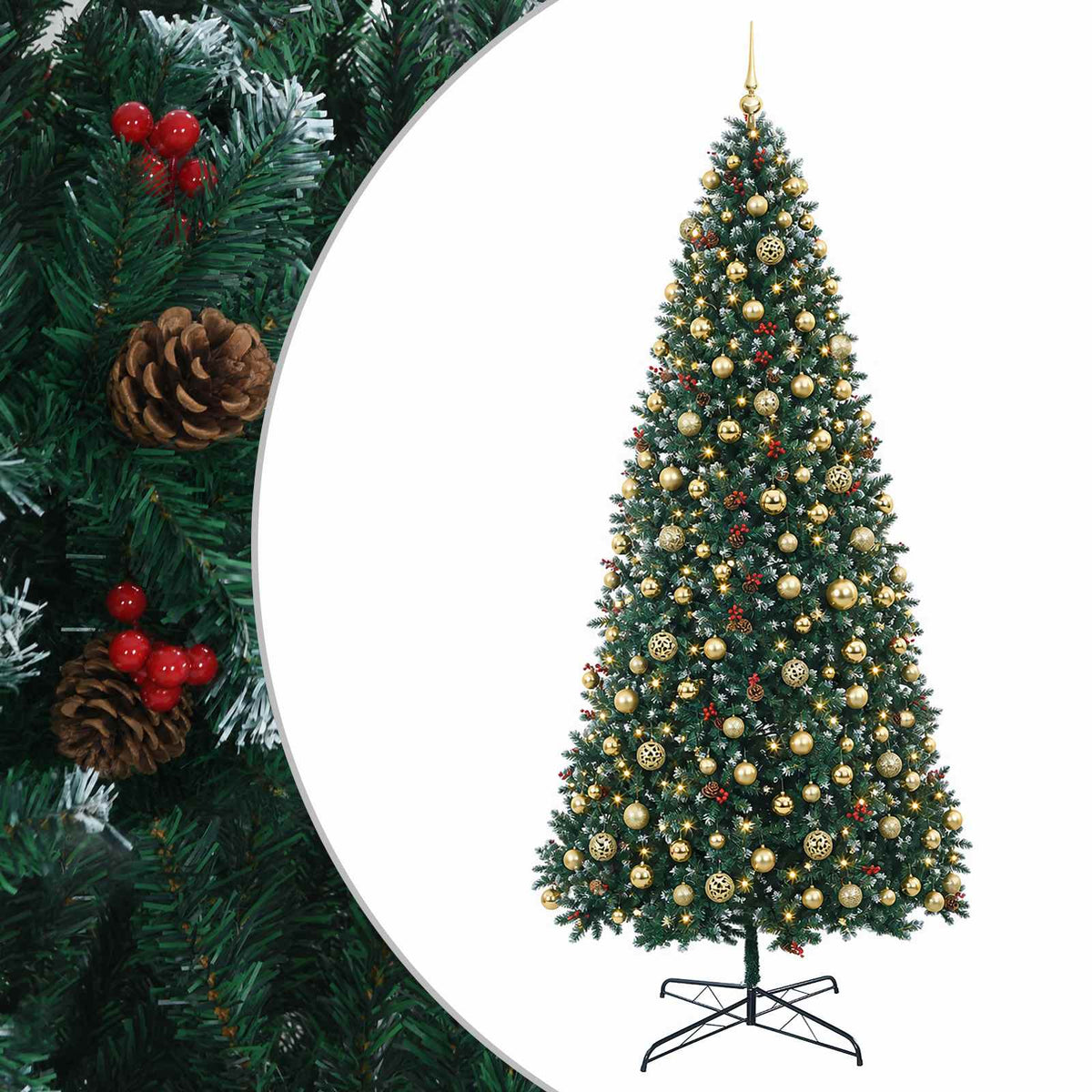 Artificial Hinged Christmas Tree Bauble LEDs