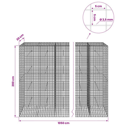 Gabion with 3.5 mm Wire and 5x5 cm Mesh 1050x30x200 cm 1050 cm