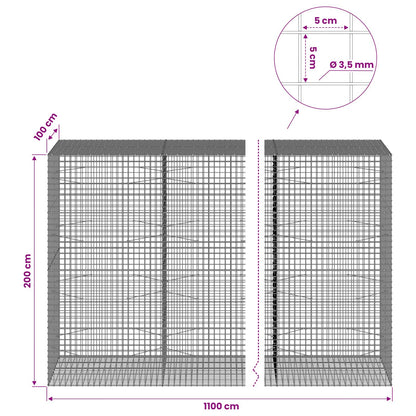 Gabion with 3.5 mm Wire and 5x5 cm Mesh 1050x100x200 cm 1100 cm