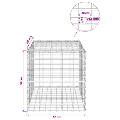 Gabion with 3.5 mm Wire and 5x10 cm Mesh 50x100x50 cm 50 cm