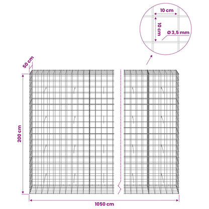 Gabion with 3.5 mm Wire and 10x10 cm Mesh 1050x50x200 cm 1050 cm