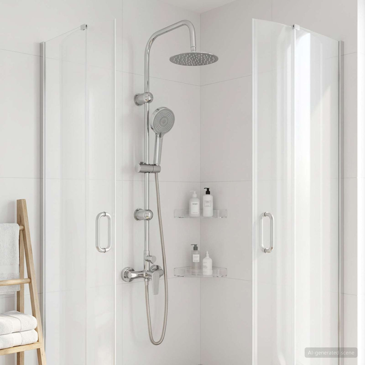 vidaXL Shower System Chrome Stainless Steel 21 x 48 x 112 cm 1