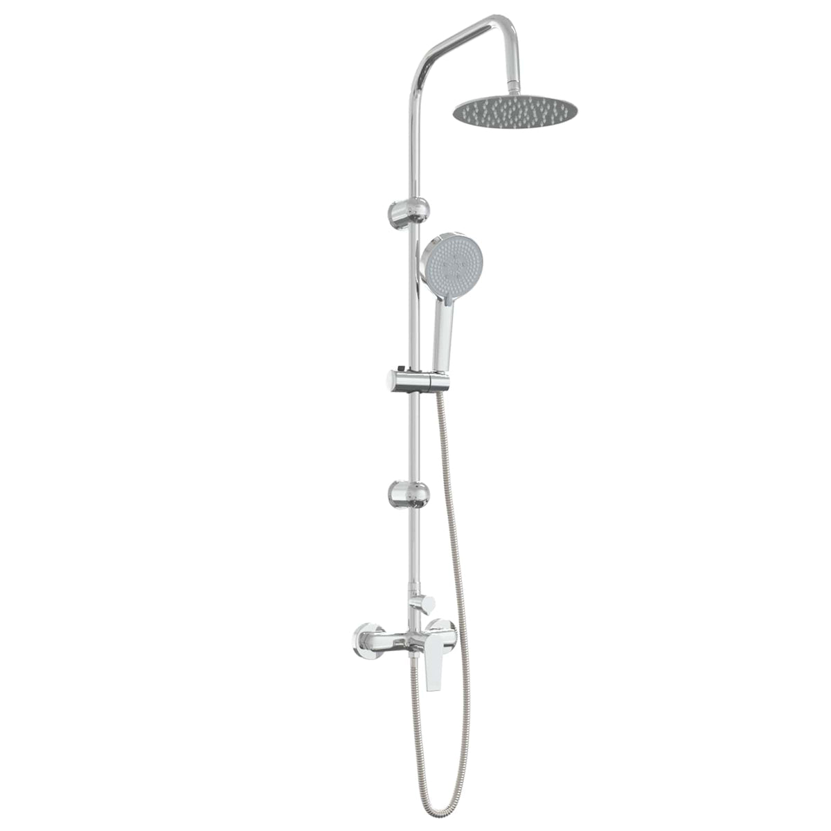 vidaXL Shower System Chrome Stainless Steel 21 x 48 x 112 cm 2