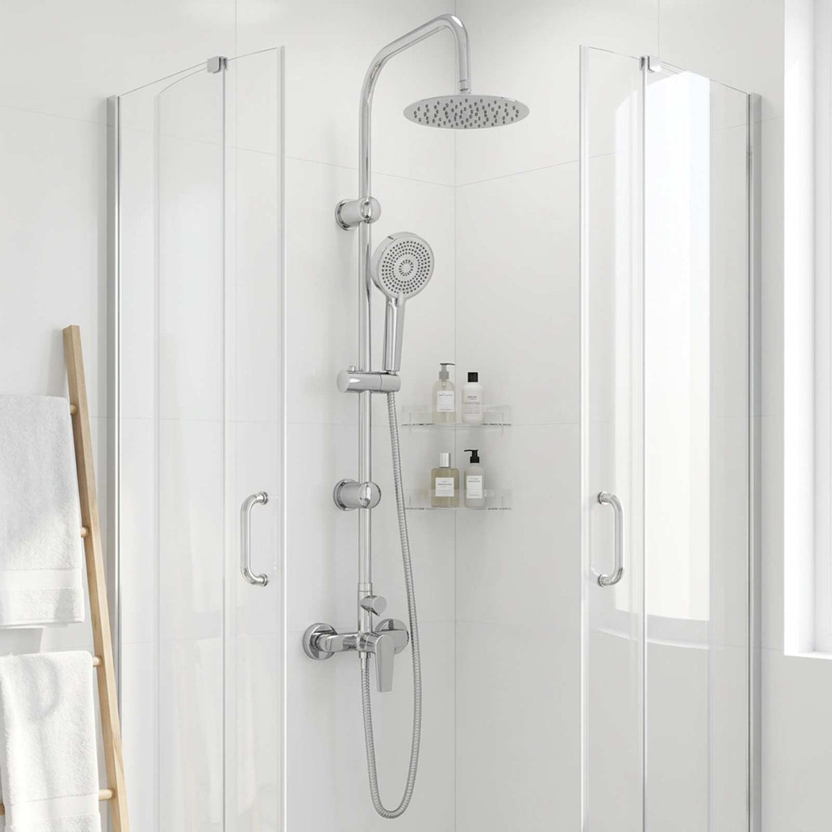vidaXL Shower System Black Stainless Steel 21 x 48 x 112 cm 1