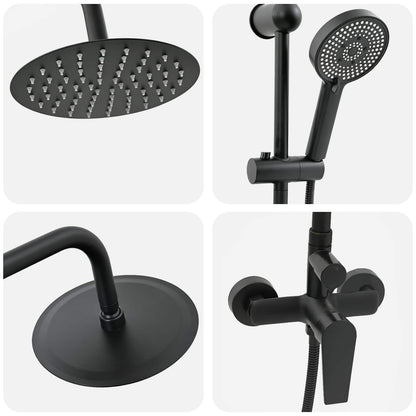 vidaXL Shower System Black Stainless Steel 21 x 48 x 112 cm 6