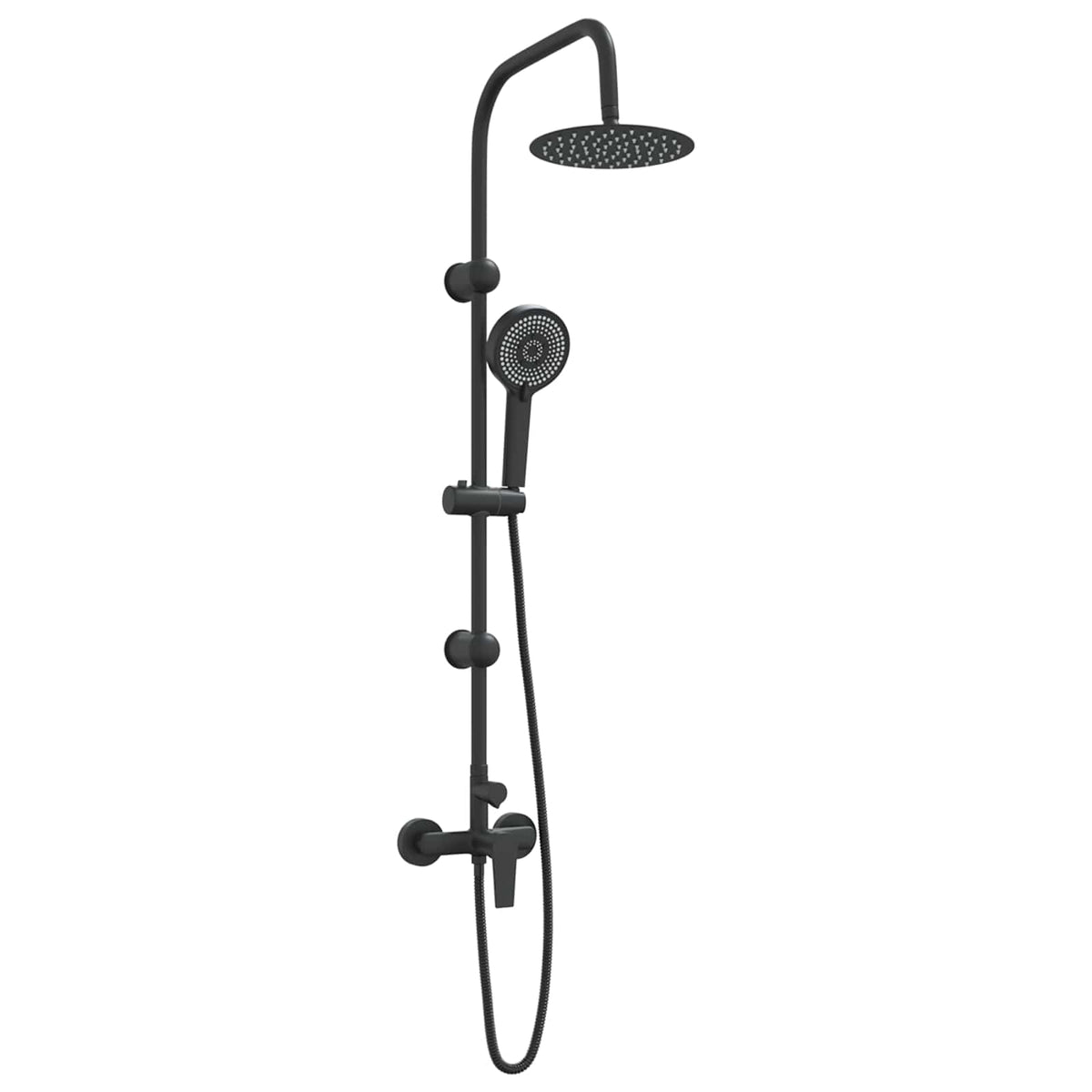 vidaXL Shower System Black Stainless Steel 21 x 48 x 112 cm 2