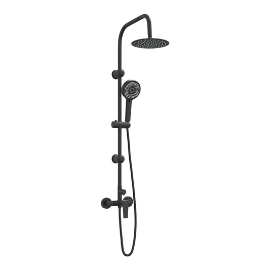 Shower System Stainless Steel 21 x 48 x 112 cm Black Round