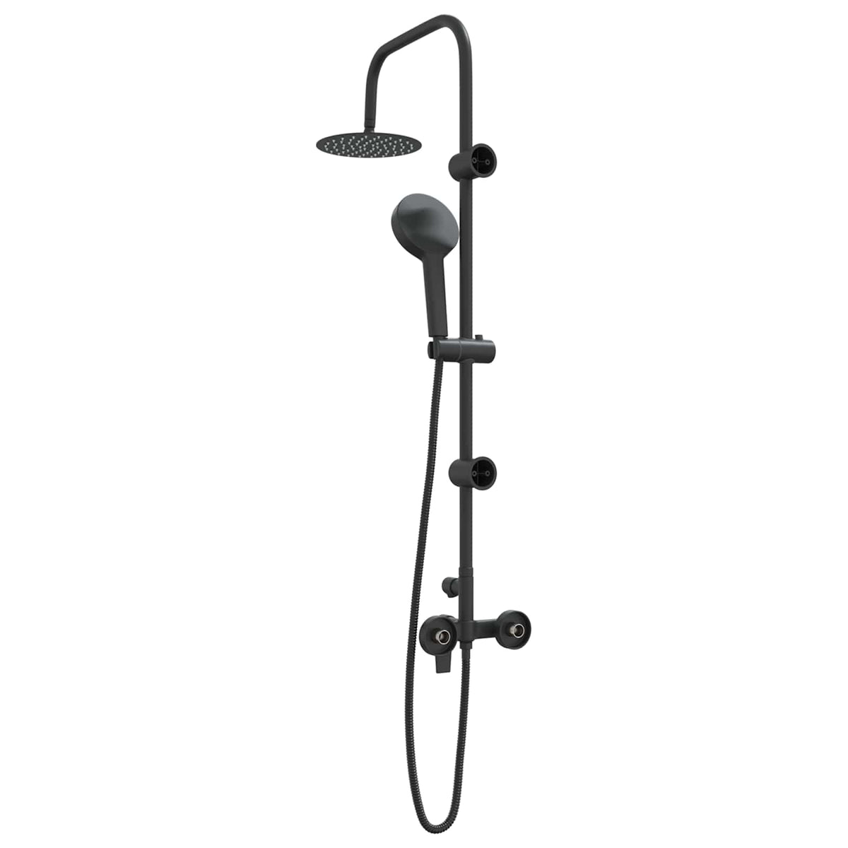 vidaXL Shower System Black Stainless Steel 21 x 48 x 112 cm 5