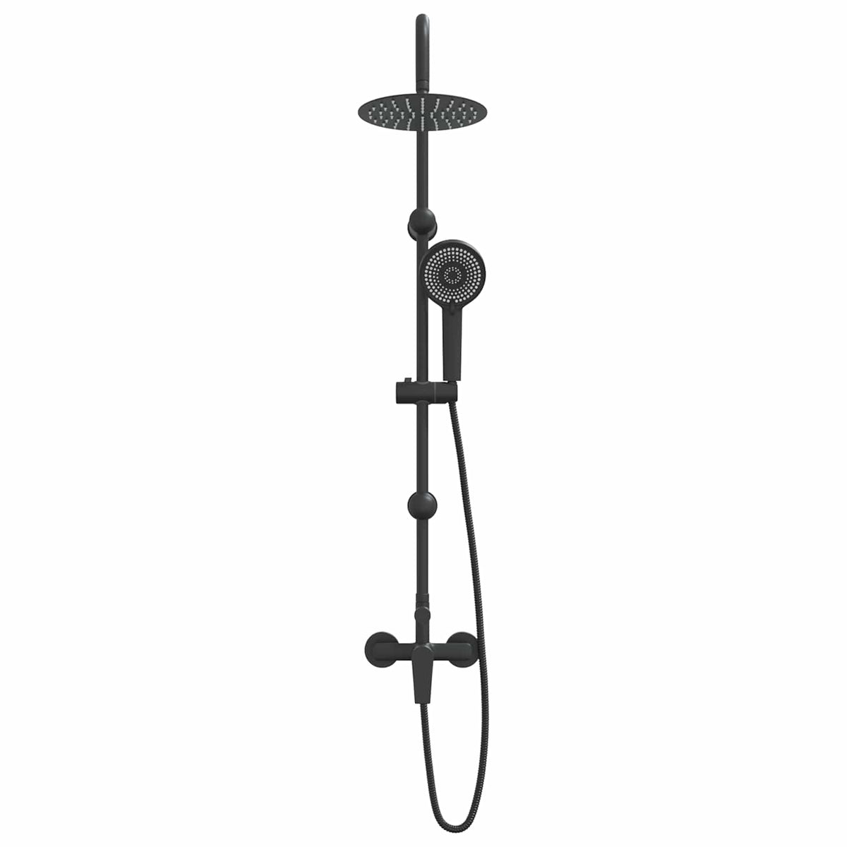 vidaXL Shower System Black Stainless Steel 21 x 48 x 112 cm 3
