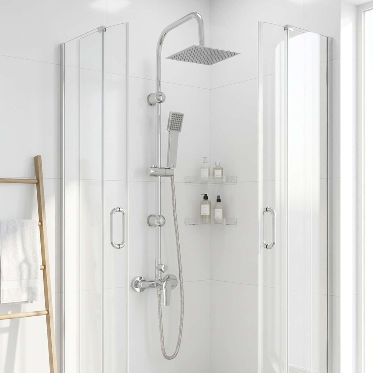 vidaXL Shower System Chrome Stainless Steel 21 x 48 x 112 cm 1