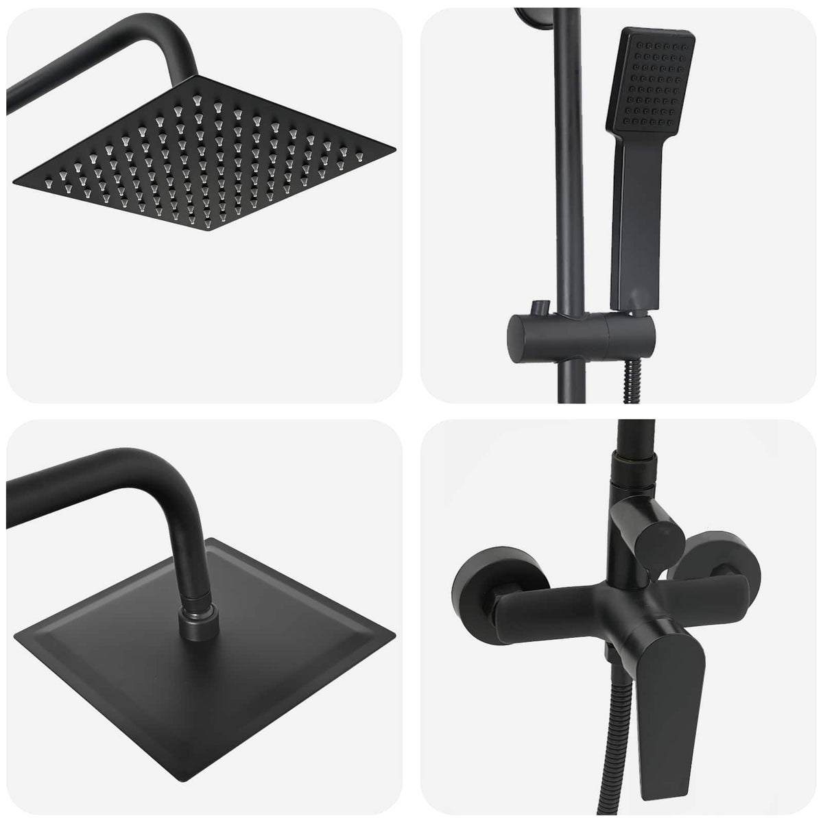 vidaXL Shower System Black Stainless Steel 21 x 48 x 112 cm 6
