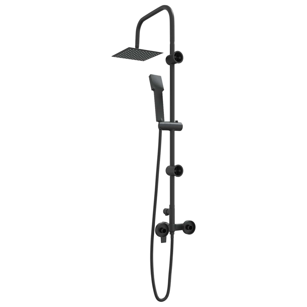 vidaXL Shower System Black Stainless Steel 21 x 48 x 112 cm 5