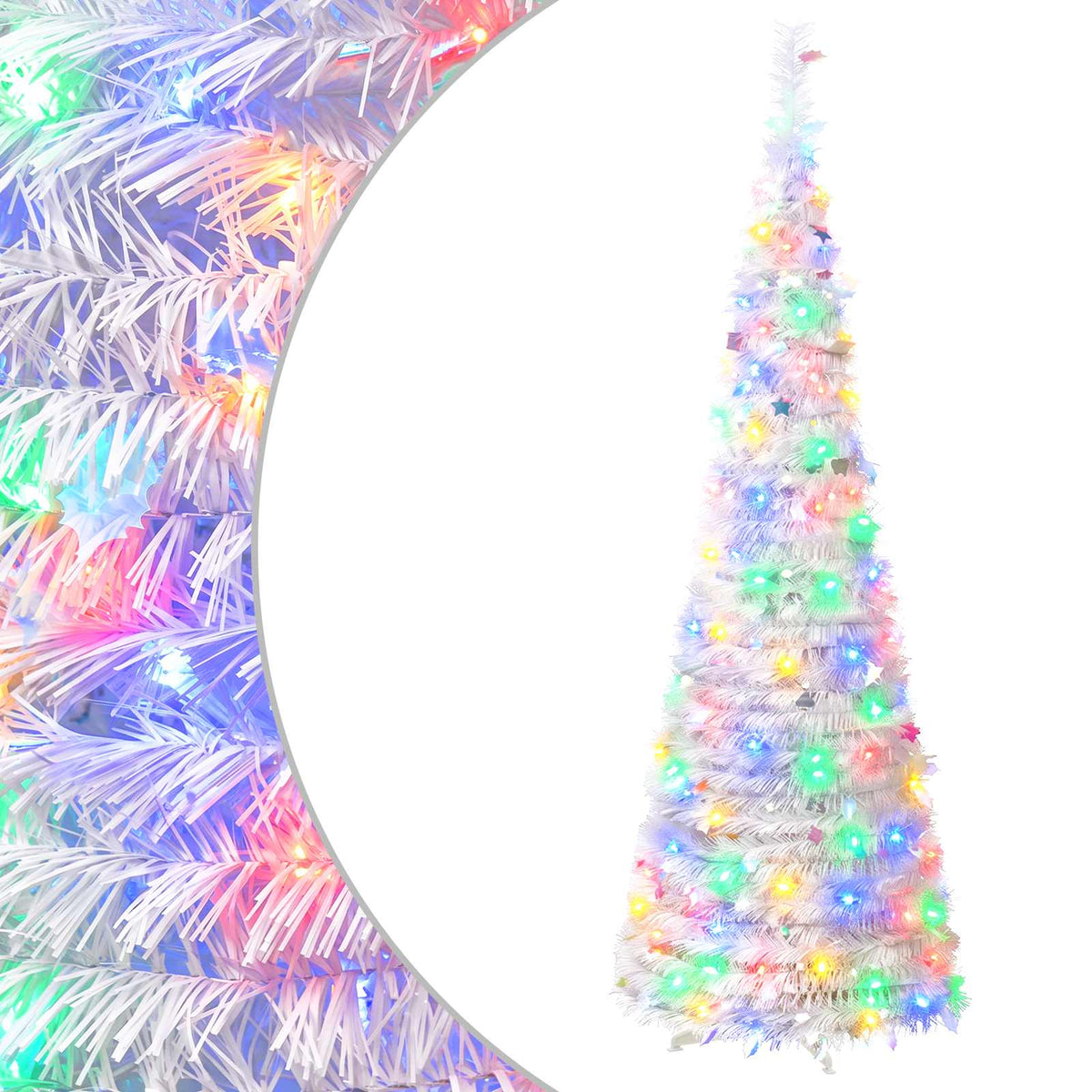 vidaXL Pop Up LED Christmas Tree 180 cm 150 LEDs PVC and PET White 2