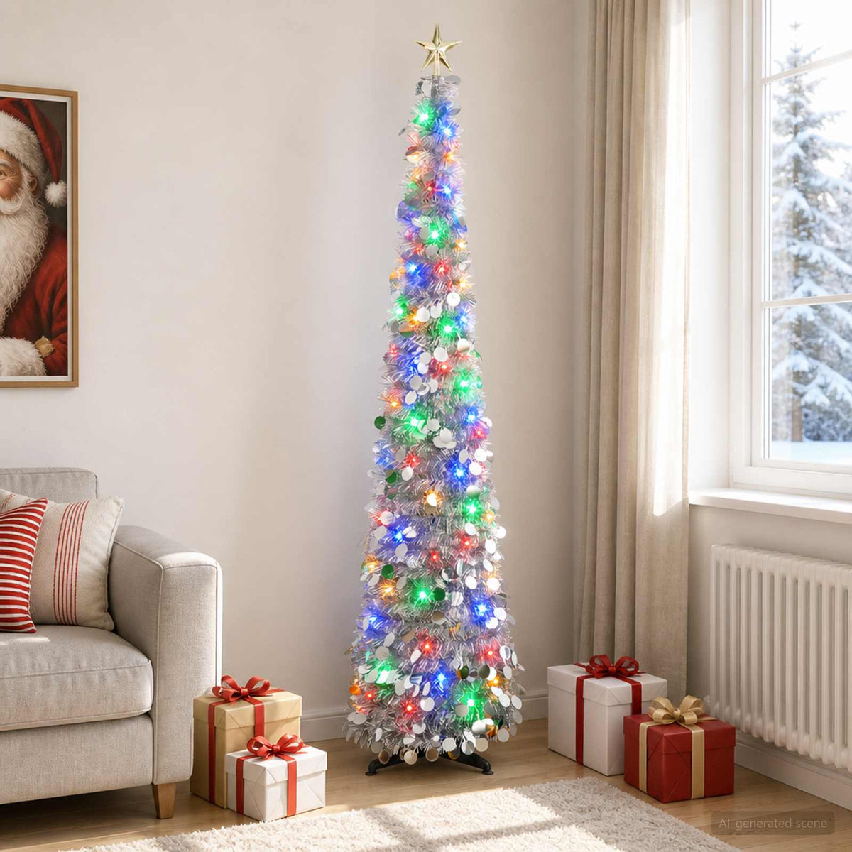 vidaXL Pop Up LED Christmas Tree with Star Topper 180 cm 100 LEDs PET 1