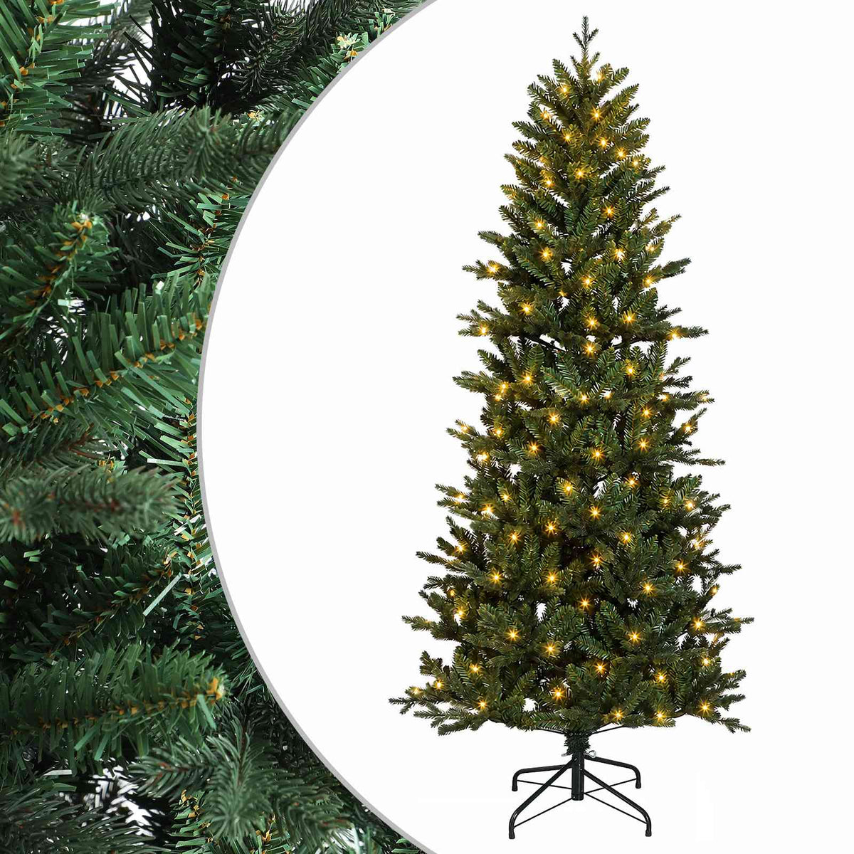 Artificial Christmas Tree with Bauble 150 LEDs Green with LEDs