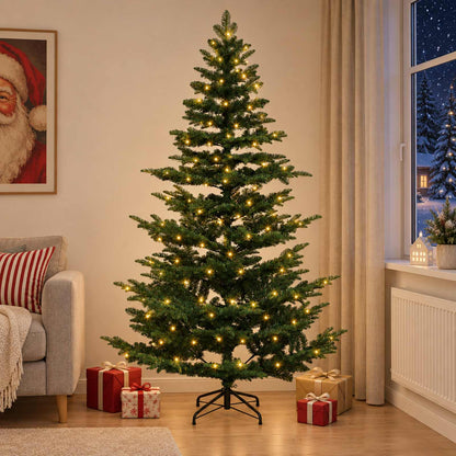 vidaXL Artificial Christmas Tree with Bauble 150 LEDs Green Height 120 cm